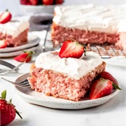 Strawberries and Cream Slab Cake