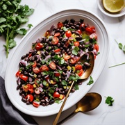 Black Bean and Red Onion Salad With Basil Balsamic Pumpkin Seed Dressing