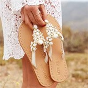 Decorative Flip Flops With Wedding Dress