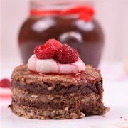 Homemade Raw Walnut Cake With Raspberries