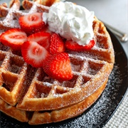 Waffle With Red Whipped Cream (Waffle With Rocket Whip)