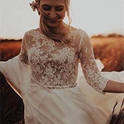 See-Through Bodice Wedding Dress