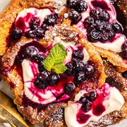 French Toast With Dark Blue Berry Syrup (French Toast With Scallywag Syrup)