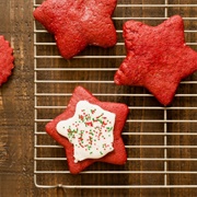 Red Velvet Star Sprinkle Cookie