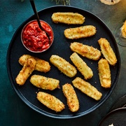 Mozzarella Sticks With Hot Sauce