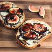 Marble Cheddar and Fig Balsamic Vinegar Open-Faced Sandwich