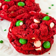 Red Velvet Holiday M&amp;M Cookie