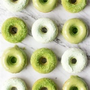 Green Marble Iced Donut