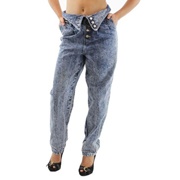 Folded Waist Button Fly Jeans