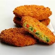 Cheese Puff Crusted Vegetable Patty