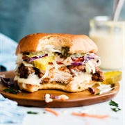 Fried Chicken Sandwich With Honey Mustard Sauce