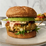 Broad Bean Burger With Herbal Sour Cream