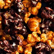 Black and Tan Chocolate Popcorn