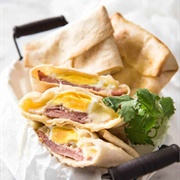 Ham and Marble Cheddar Naan Wrap