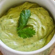 Mashed Avocado With Cilantro Lime Crema