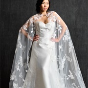 Lace Cape With Wedding Dress