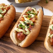 Italian Sausage Hot Dog With Southwest Sauce