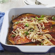 Marble Cheddar Baked Eggplant With Dill