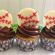 Candy Baseball Cupcake