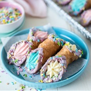 Rainbow Meringue Cannoli