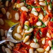 Navy Beans With Peeled Tomatoes