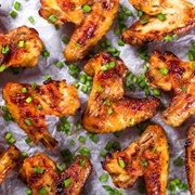 White Sauce Wings and Wasabi Wings With Hummus