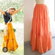 Orange Hippie Skirt