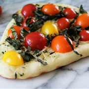 Tomato and Onion Naan Pizza