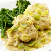 Chicken &amp; Leeks in White Wine Sauce