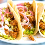 Pork, Rice, Jalapeño, Onion, and Tomato Taco (Cerdo Vaquero)