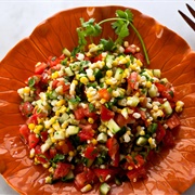 Corn, Celery, and Tomato Sauce Salad