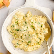 Scrambled Egg With Spring Onion and Sour Cream