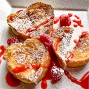 French Toast With Candy Hearts