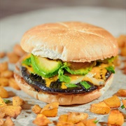 Mushroom and Vegan Cheese Burger