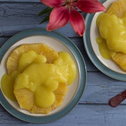 Tinned Pineapple With Custard