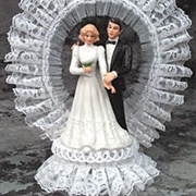 Porcelain Bride and Groom Cake Topper