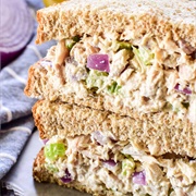 Tuna Mayo and Red Onion Sandwich