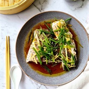 Steamed Sea Perch With Ginger and Scallion Soy Sauce