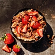 Steel Cut Oatmeal With Strawberries &amp; Pecans