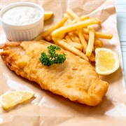 Fish and Chips With Lemon