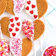 Waffle With Candy Hearts