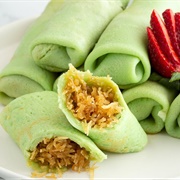 Coconut-Stuffed Pandan Pancakes