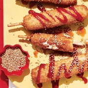 Mozzarella Korean Corn Dog With Ketchup