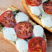 Tomato, Mozzarella, and Apple Open-Faced Sandwich