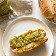 Relish and Pickle Hot Dog