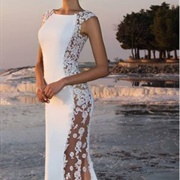 Wedding Dress With Sheer Side Panel