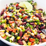 Kidney Bean, Red Onion, and Cilantro Lime Crema Salad