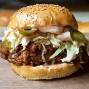 Sesame-Bun Fried Chicken Sandwich