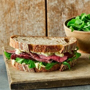 Roast Beef Sandwich With Mustard or Horseradish Sauce