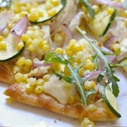 Corn and Date Naan Pizza